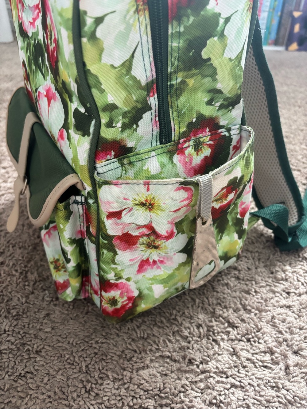 Floral Green Cooler Backpack - Women Bags - Picture 2 of 8